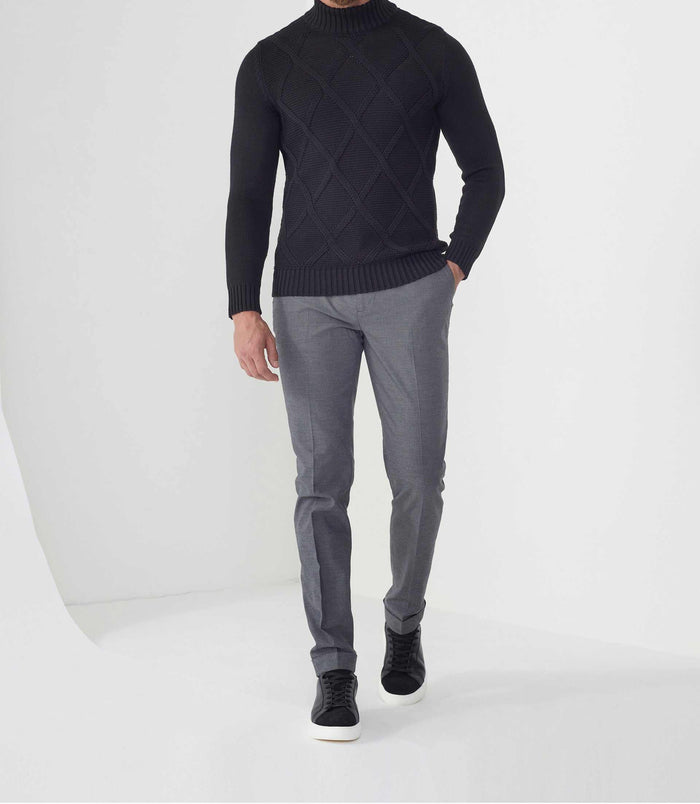 izac Pull col montant laine noir "Simeo"