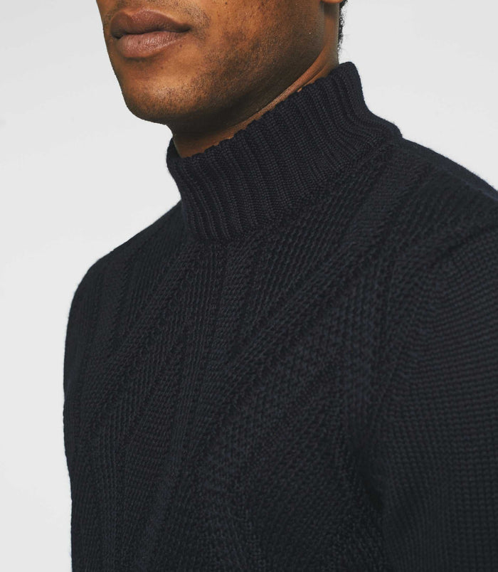 Izac Pull Col Montant Marine BELLINO