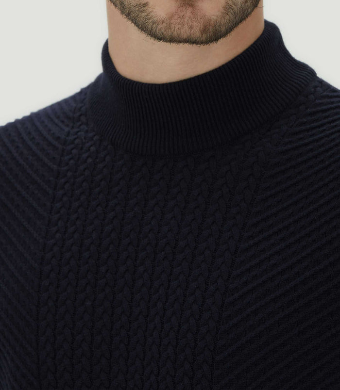 Izac Pull Col Montant Marine "Lorentin"