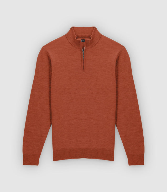 izac Pull col montant marron