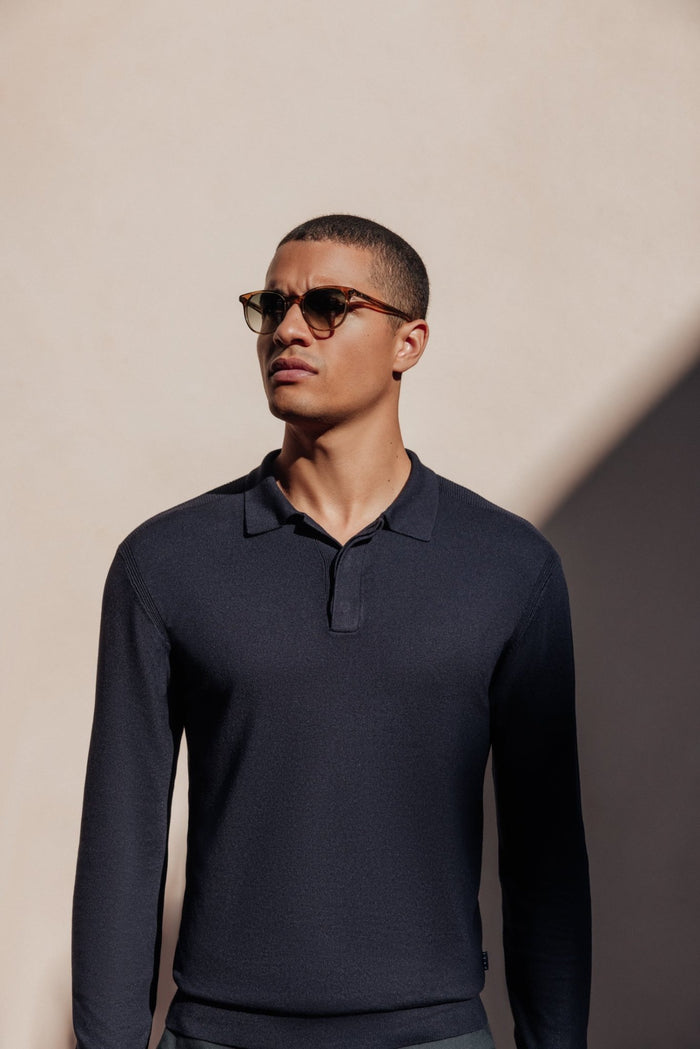 izac Pull col polo marine