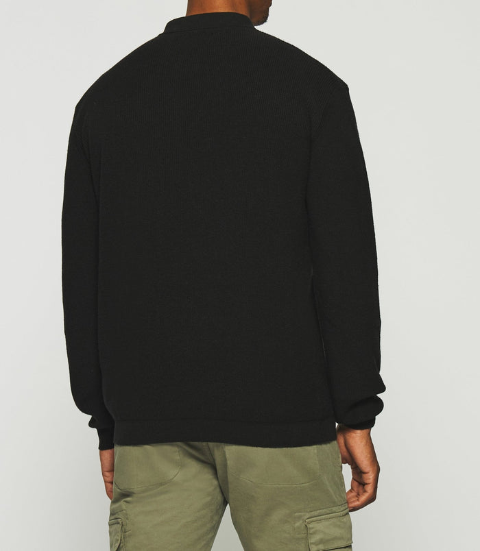 Izac Pull Col Polo Zippé Noir DYLAN