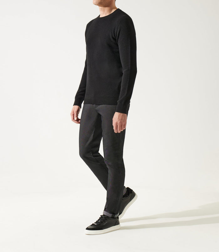 izac Pull col rond 100% cachemire noir