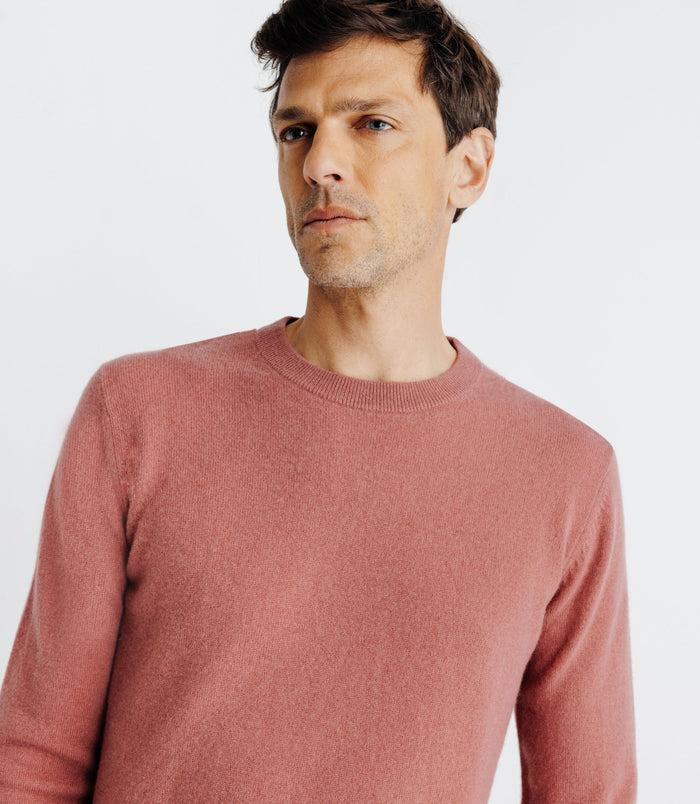 Izac Pull Col Rond 100% Cachemire Rose