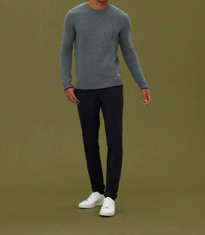 Izac Pull Col Rond à Motif Gris "Lison"