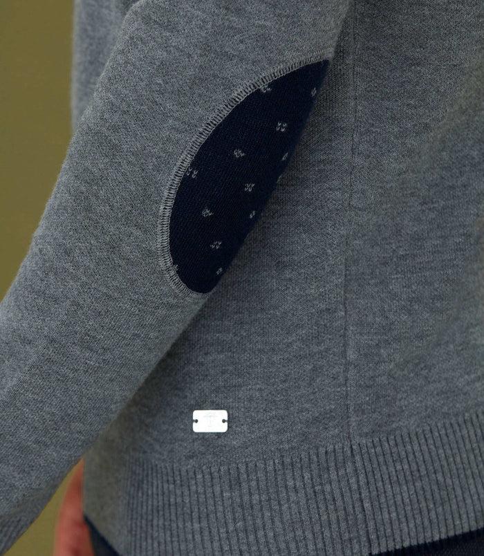 Izac Pull Col Rond à Motif Gris "Lison"