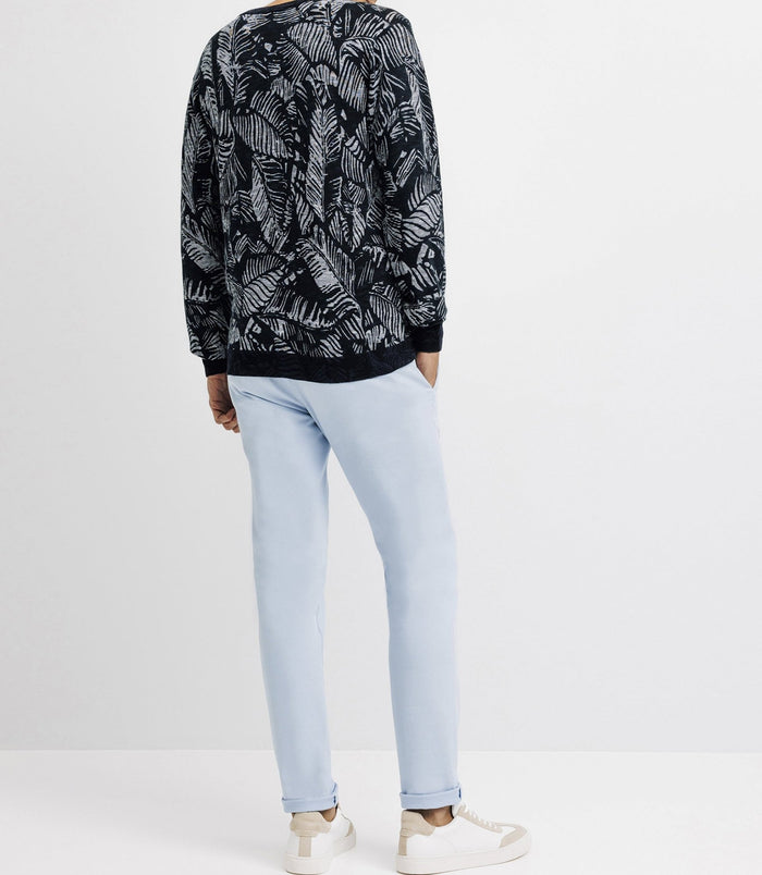 Izac Pull Col Rond à Motifs Marine