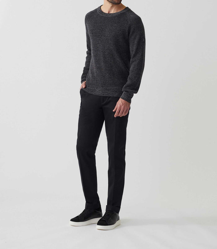 izac Pull col rond anthracite "Siricio"