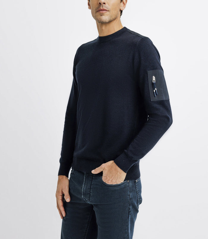 Izac Pull Col Rond Avec Poche Marine
