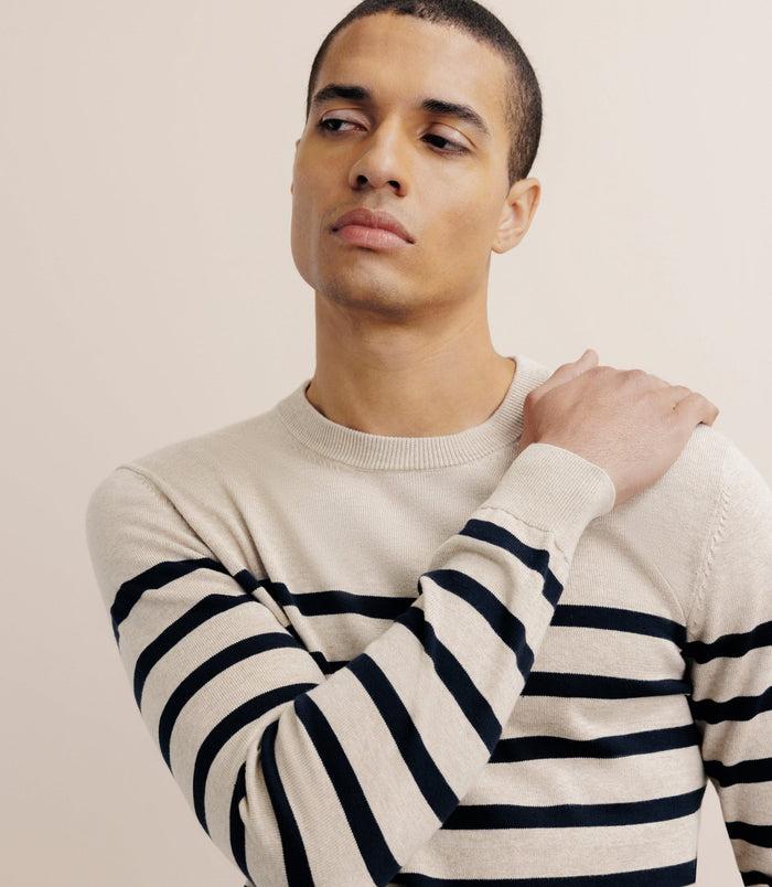 Izac Pull Col Rond Beige