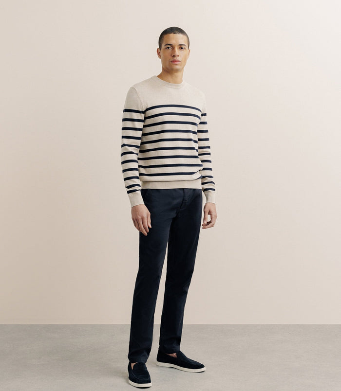 Izac Pull Col Rond Beige