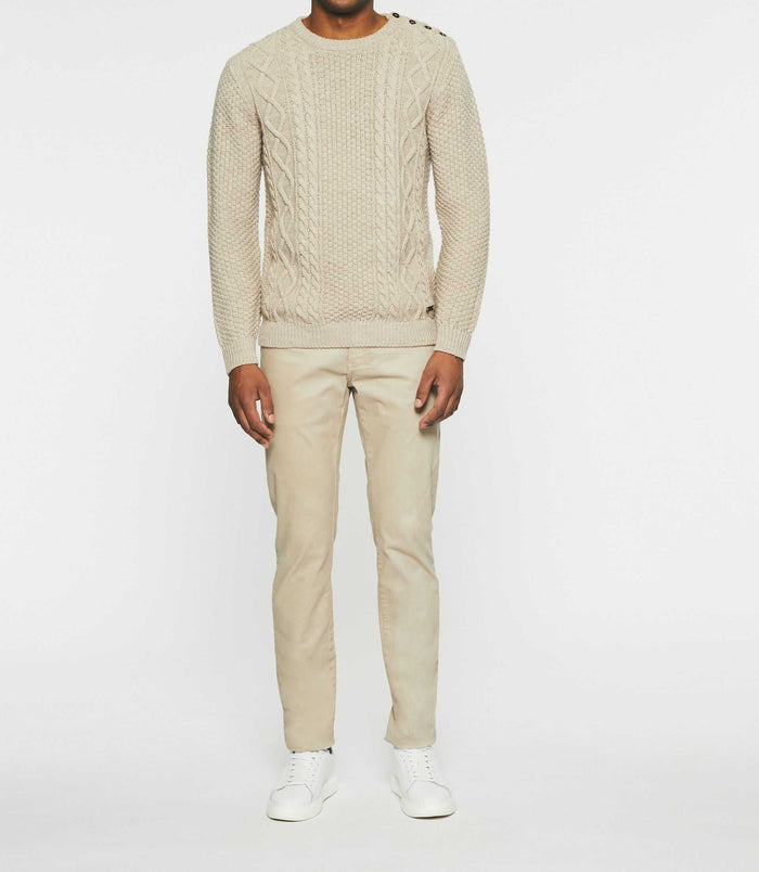 izac Pull col rond beige BELONI