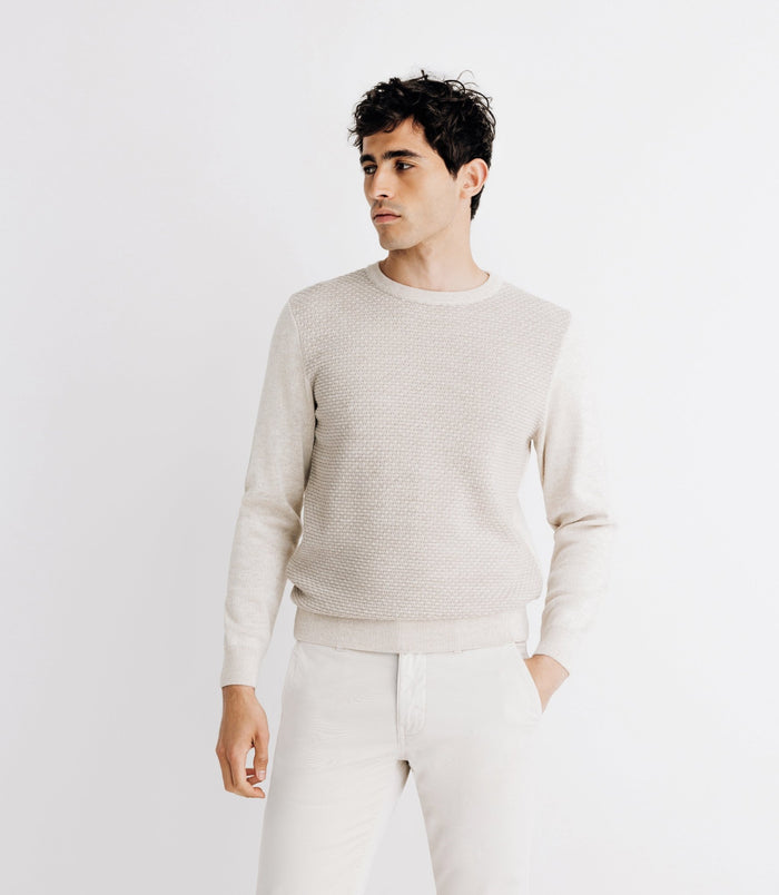 Izac Pull Col Rond Beige