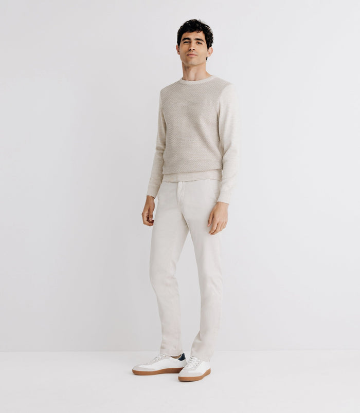 Izac Pull Col Rond Beige
