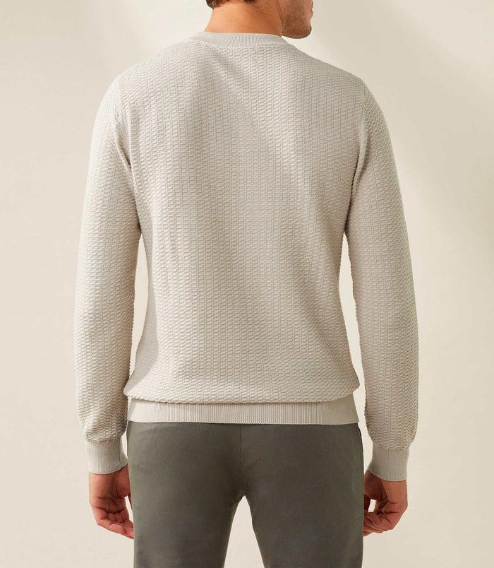 Izac Pull Col Rond Beige "Fino"