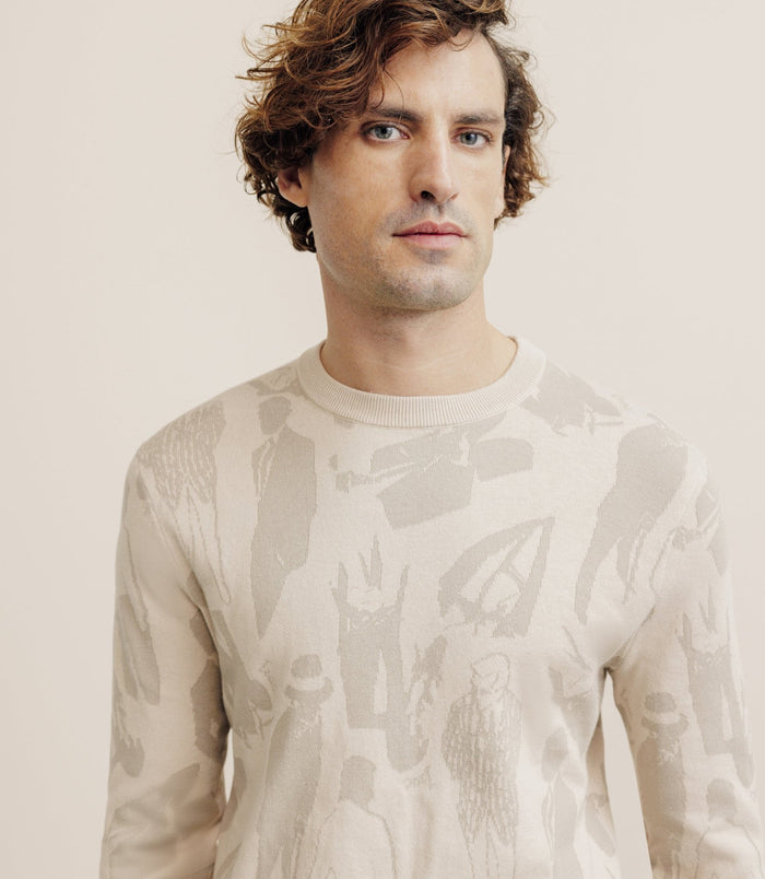 Izac Pull Col Rond Beige