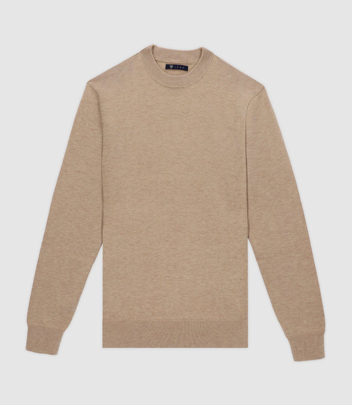 izac Pull col rond BEIGE