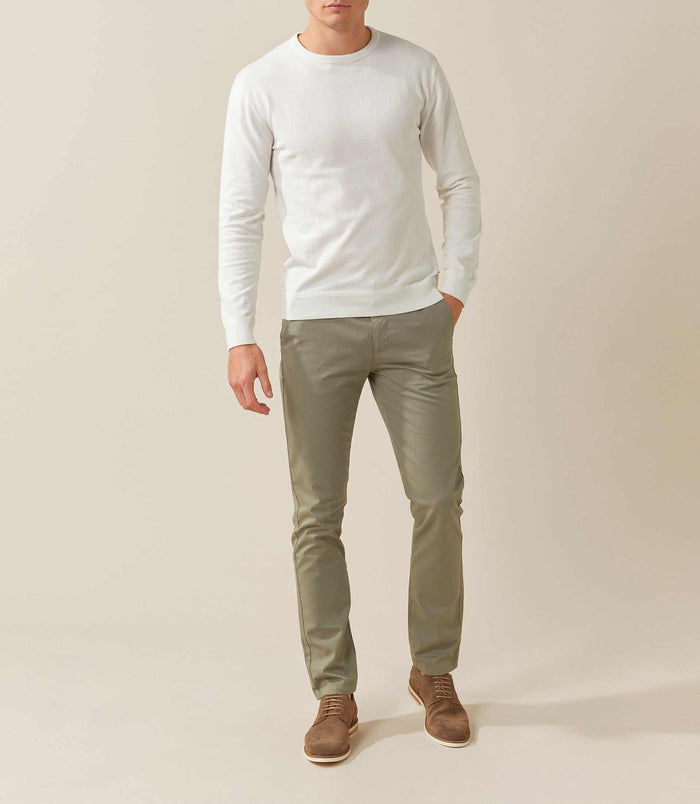 Izac Pull Col Rond Blanc "Felix"