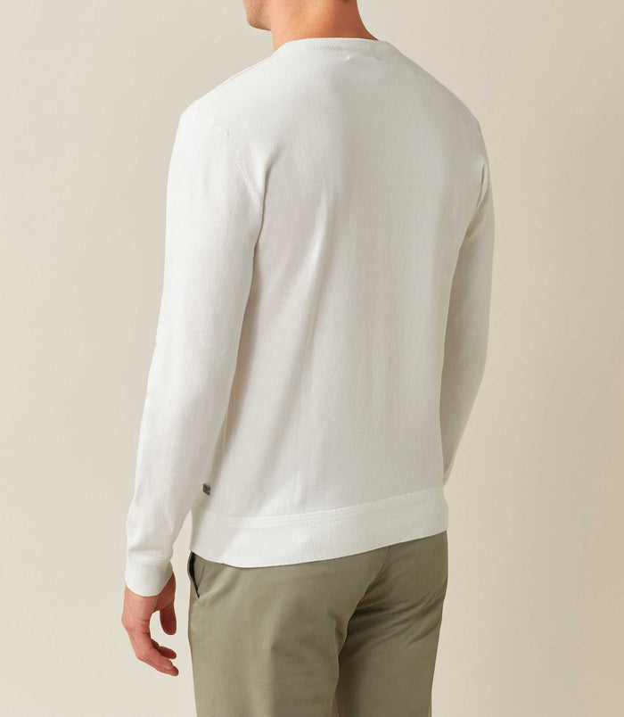 Izac Pull Col Rond Blanc "Felix"