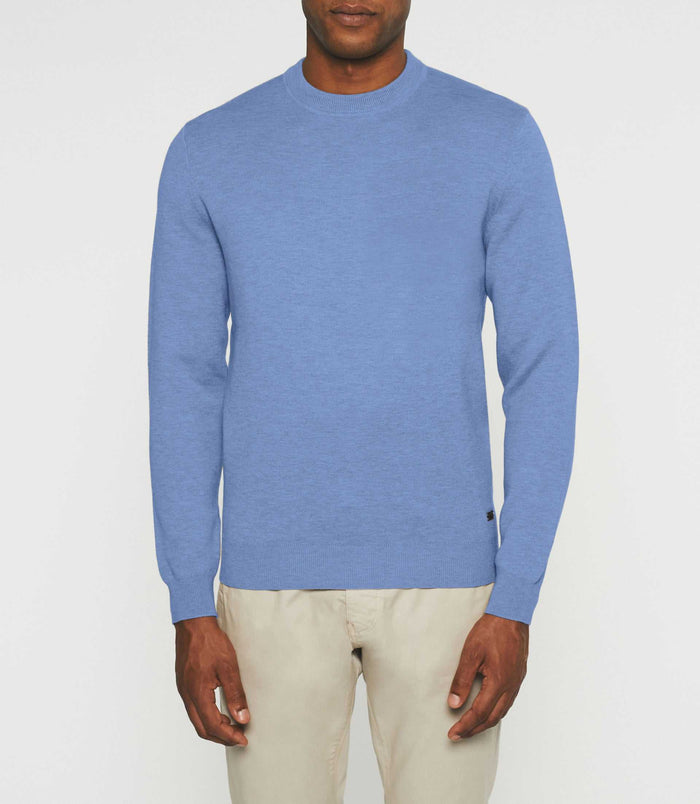 Izac Pull Col Rond Bleu Ciel BRICE
