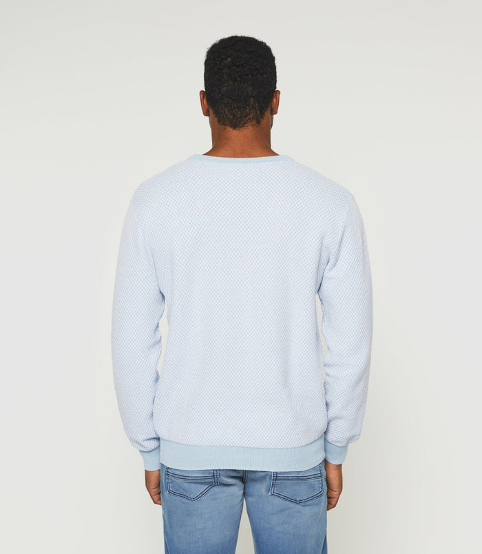 Izac Pull Col Rond Bleu Ciel "Damian"