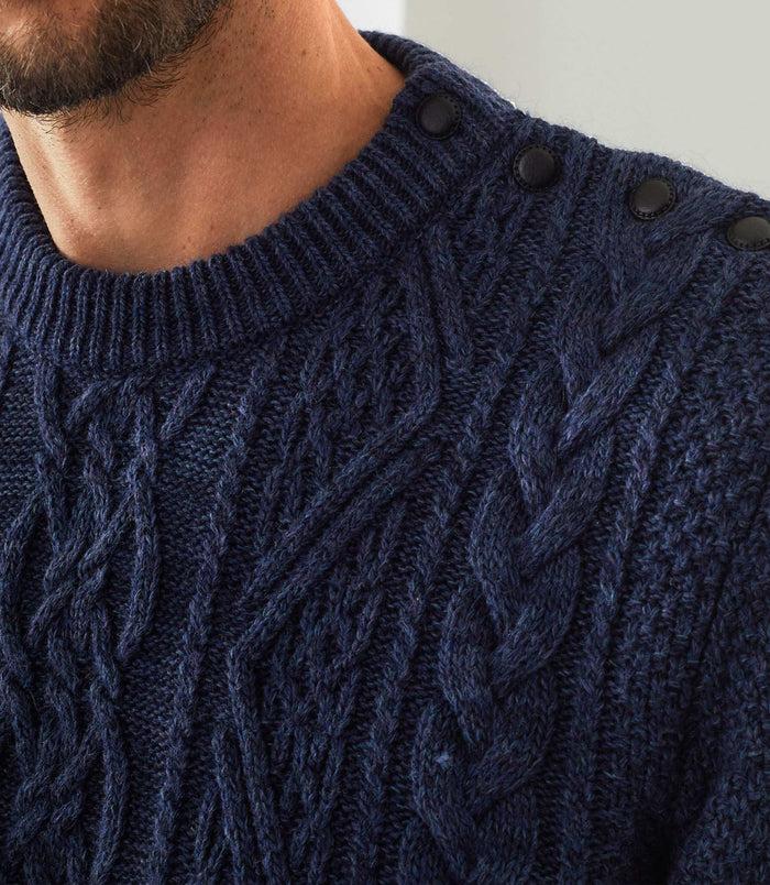 Izac Pull Col Rond Bleu "Sarbello"