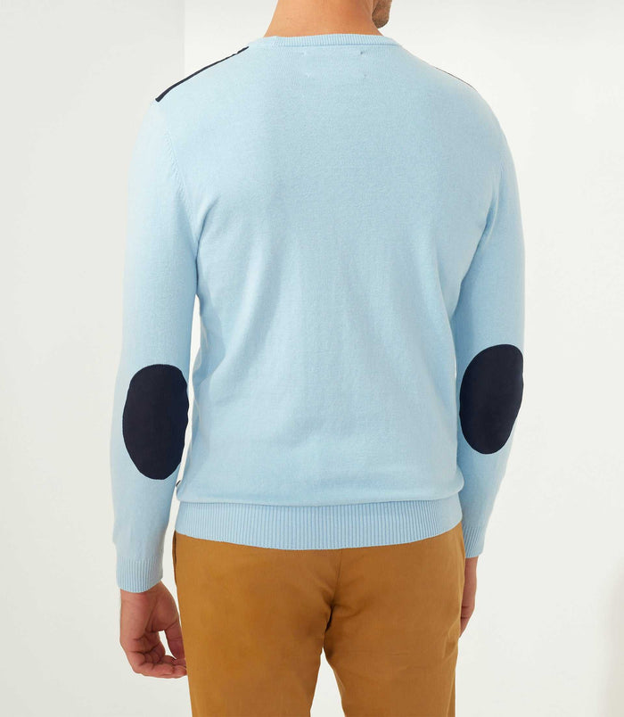 Izac Pull Col Rond Ciel "Flavi"