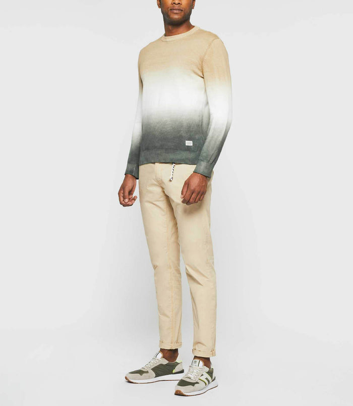 izac Pull col rond dégradé beige "Droguo"