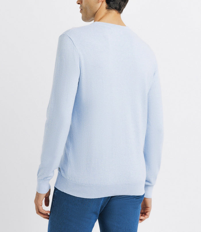 Izac Pull Col Rond Double Fil Ciel