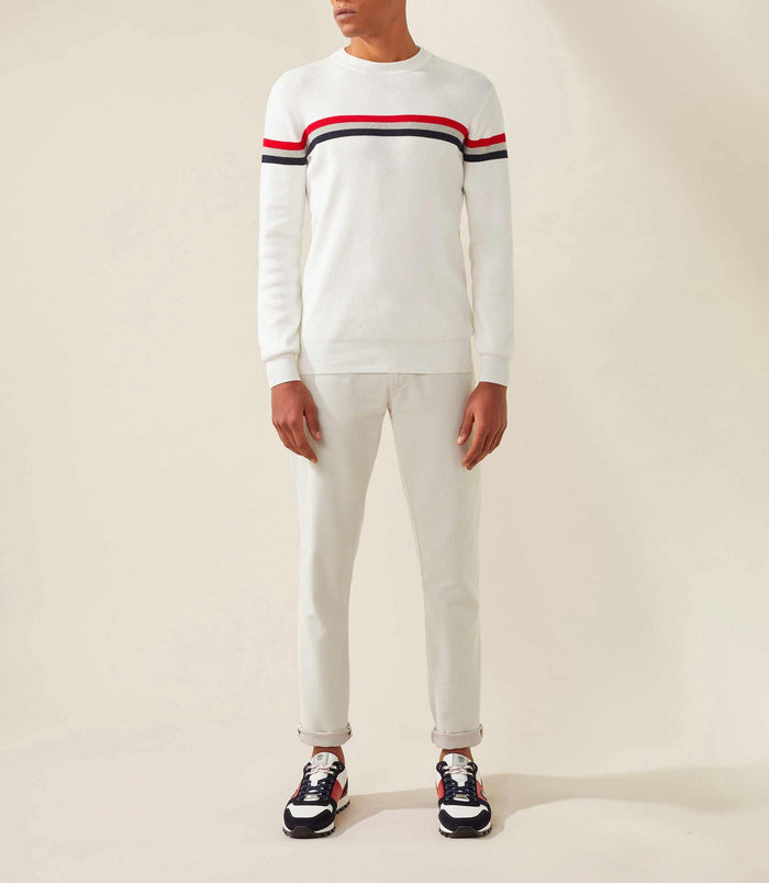 Izac Pull Col Rond Ecru "Furi"