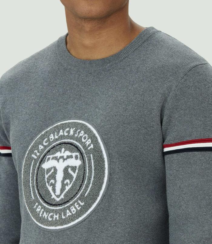 Izac Pull Col Rond En Coton Gris "Leito"