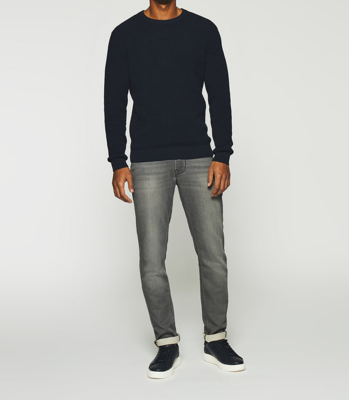 Izac Pull Col Rond En Coton Marine DJANGO