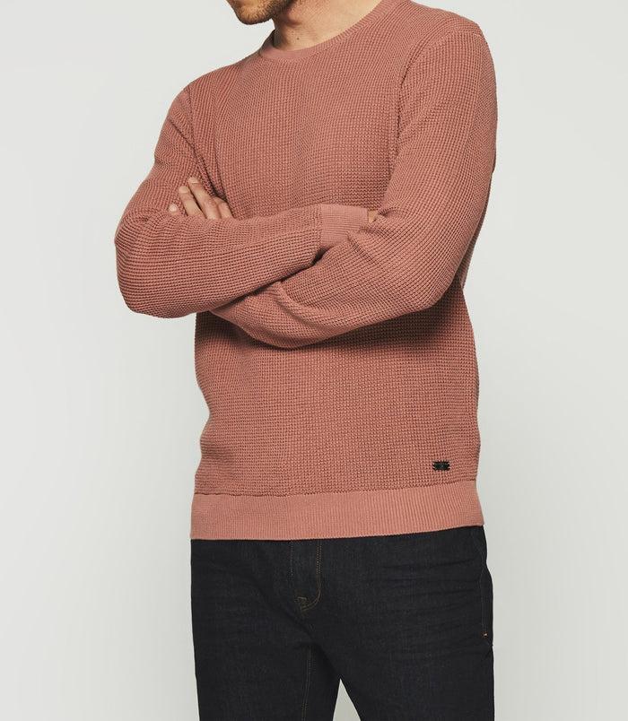 Izac Pull Col Rond En Coton Rose DJANGO