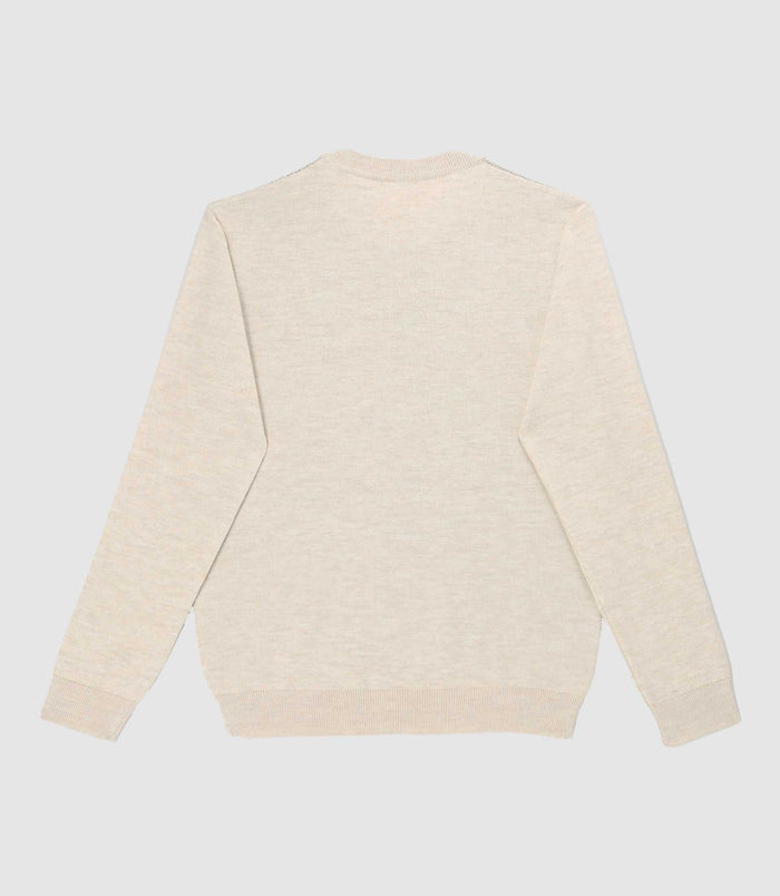 Izac Pull Col Rond En Laine Mérinos Beige BORIS