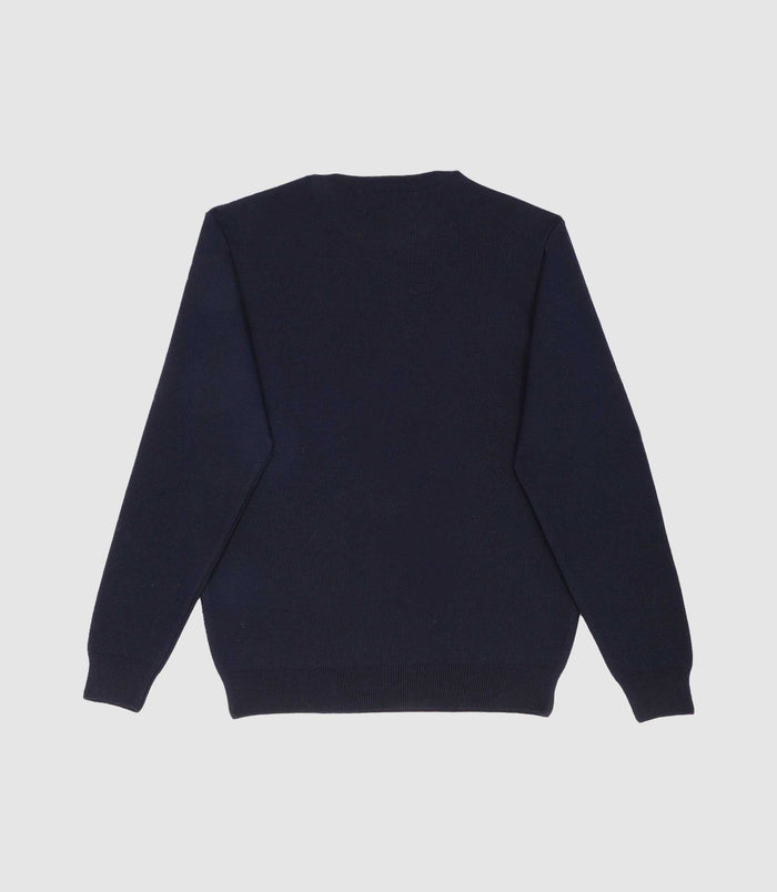 Izac Pull Col Rond En Laine Mérinos Marine BORIS