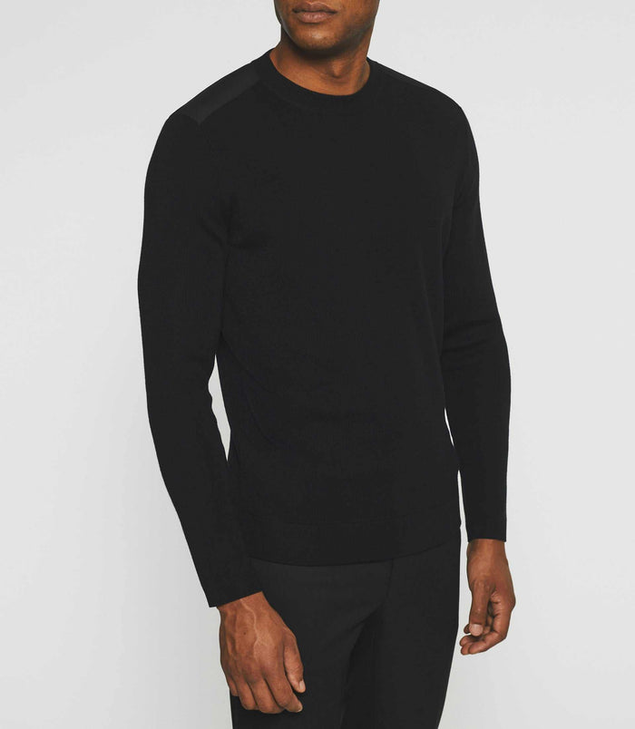 Izac Pull Col Rond En Laine Noir SWBRUCE