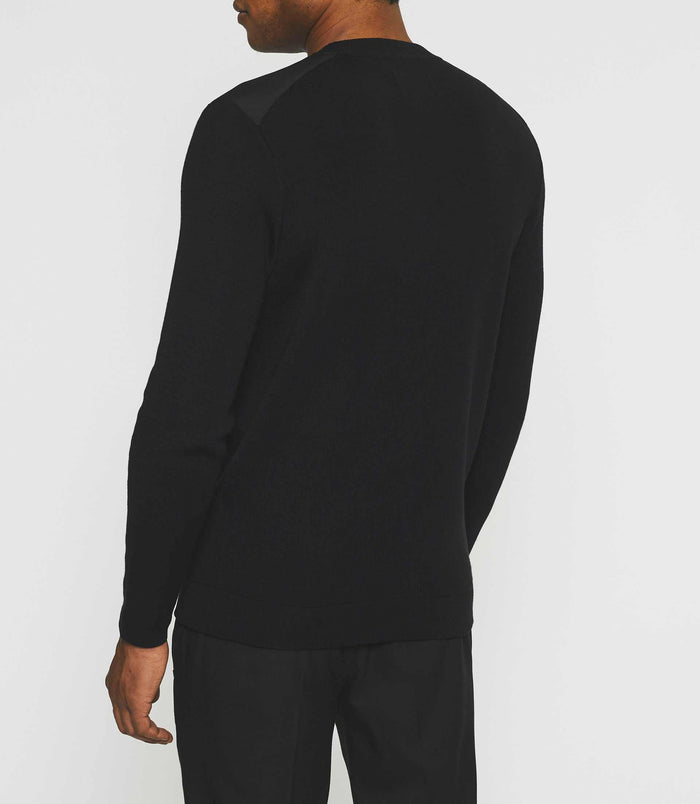 Izac Pull Col Rond En Laine Noir SWBRUCE