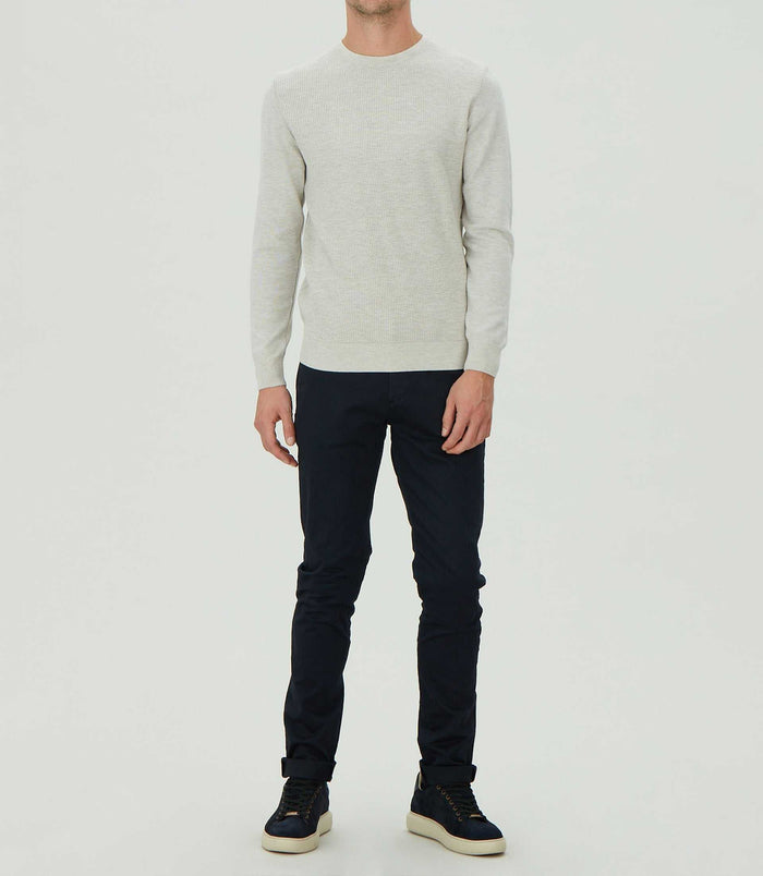 izac Pull col rond fantaisie beige "Leandre"