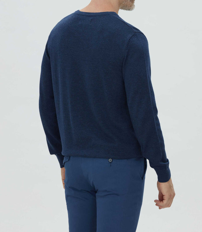 Izac Pull Col Rond Fantaisie Bleu "Leandre"