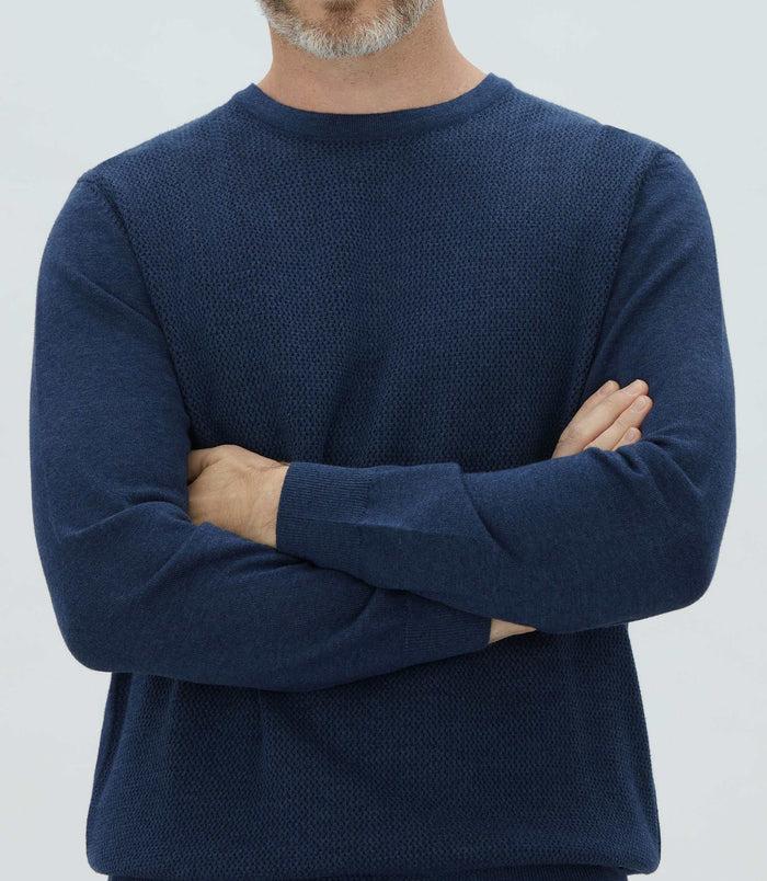 Izac Pull Col Rond Fantaisie Bleu "Leandre"