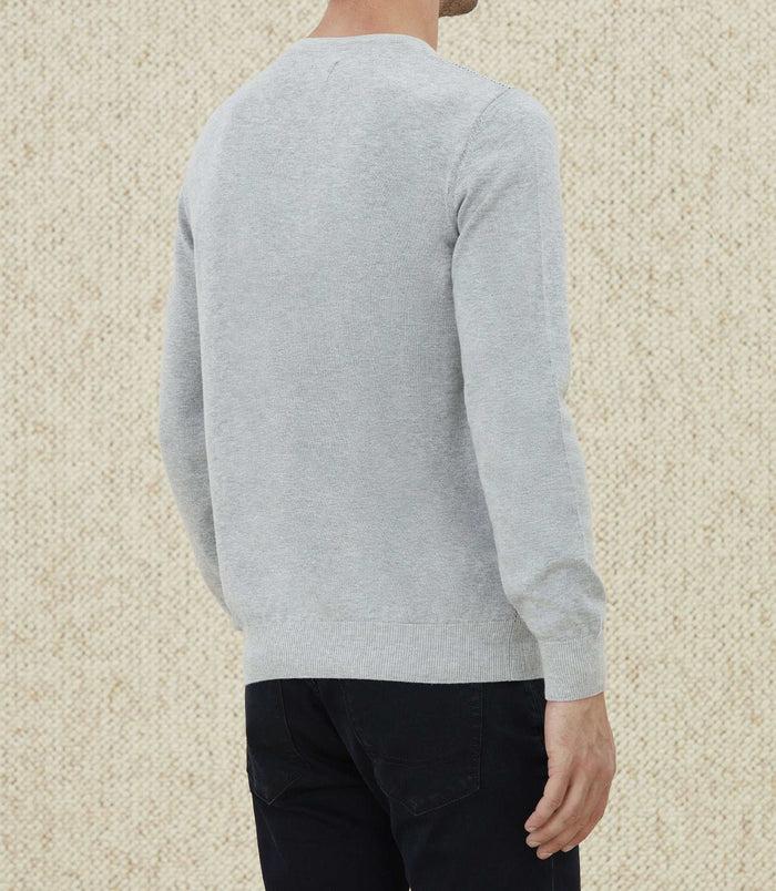 Izac Pull Col Rond Fantaisie Gris "Leandre"