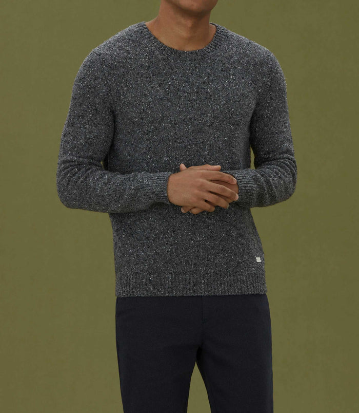 Izac Pull Col Rond Fantaisie Gris "Loic"