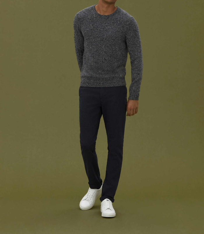 izac Pull col rond fantaisie gris "Loic"
