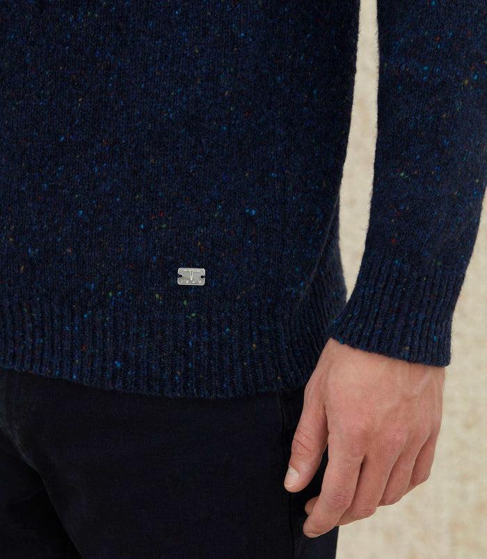 Izac Pull Col Rond Fantaisie Marine "Loic"