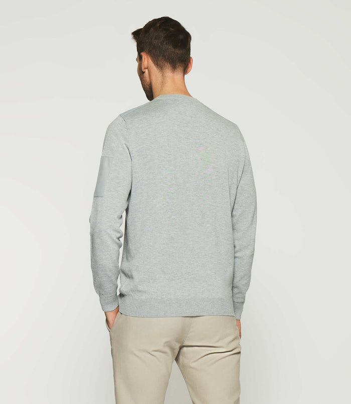 Izac Pull Col Rond Gris DAVID