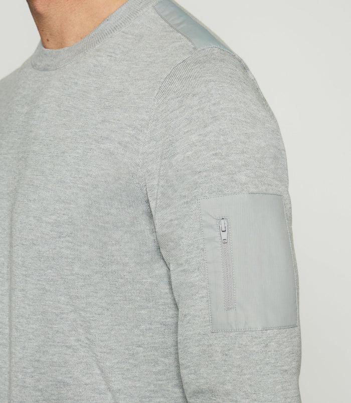 Izac Pull Col Rond Gris DAVID