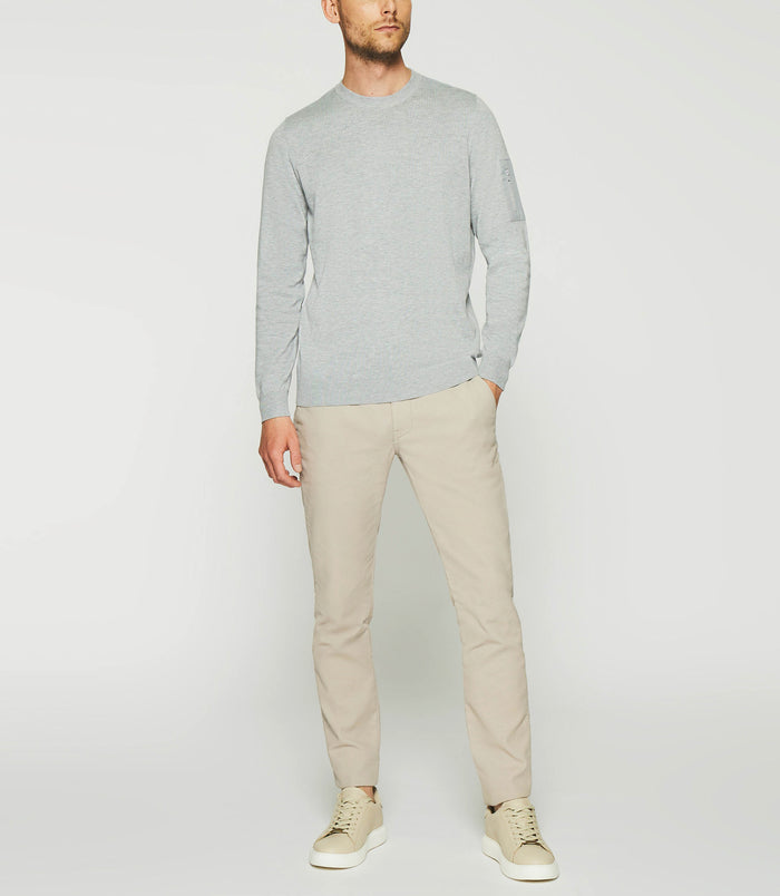 izac Pull col rond gris DAVID