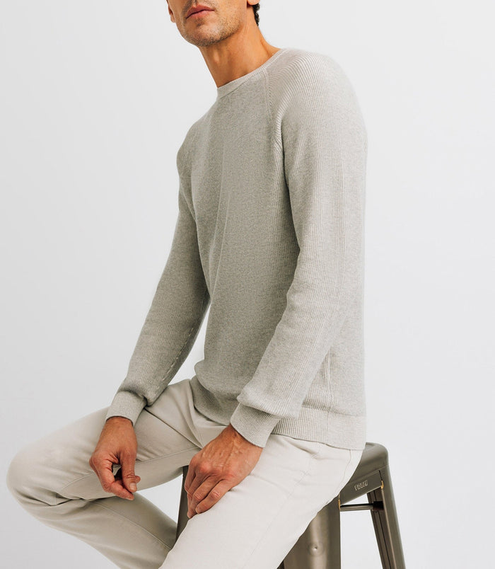 izac Pull col rond gris
