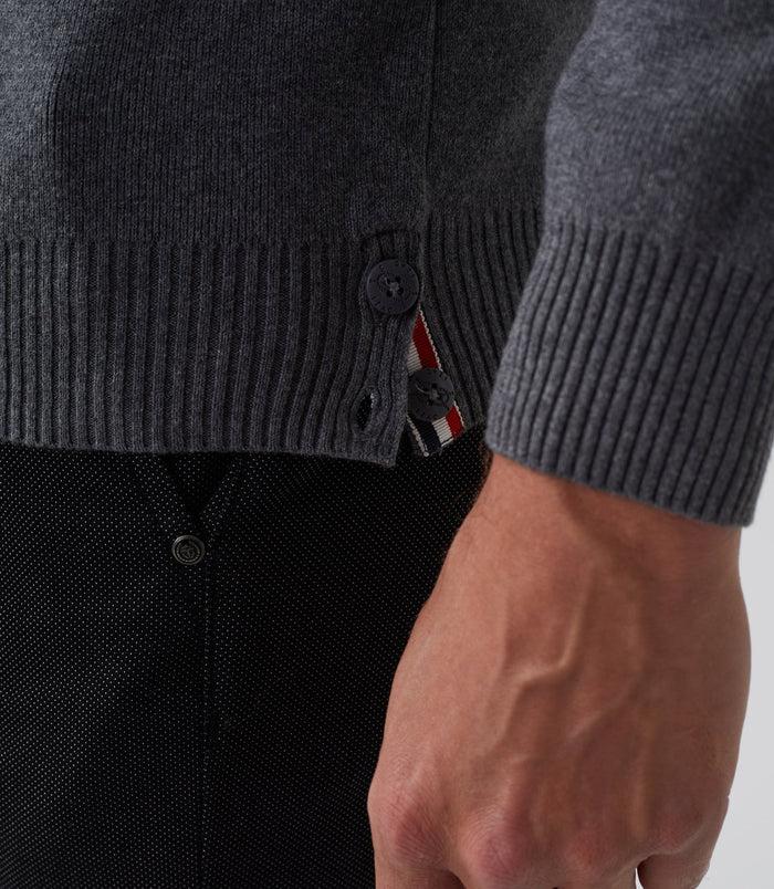 Izac Pull Col Rond Gris "Seito"