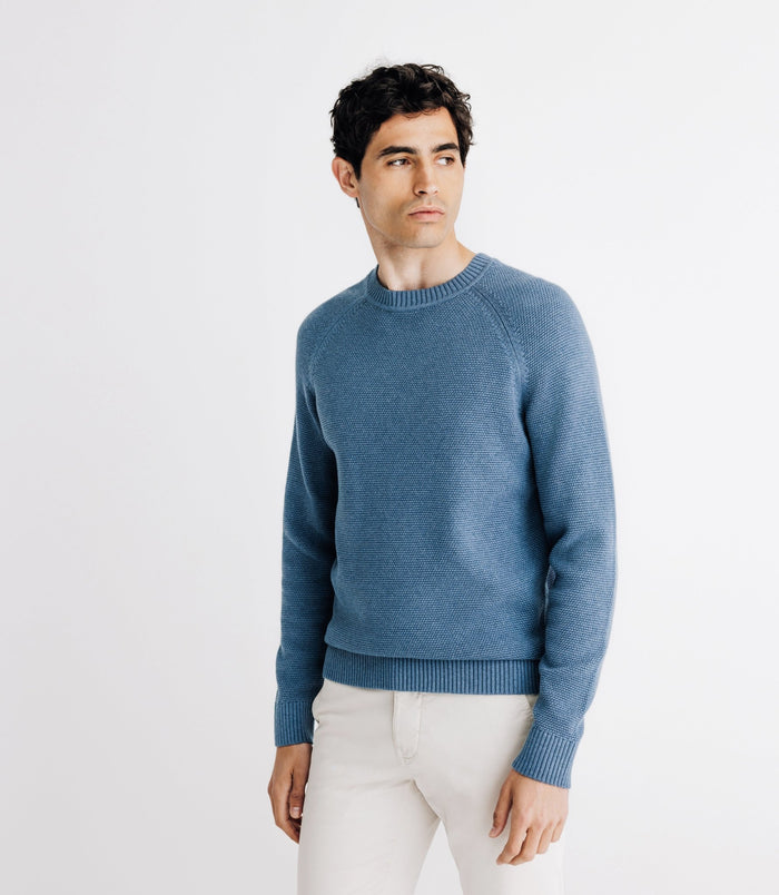 Izac Pull Col Rond Jeux De Point Indigo